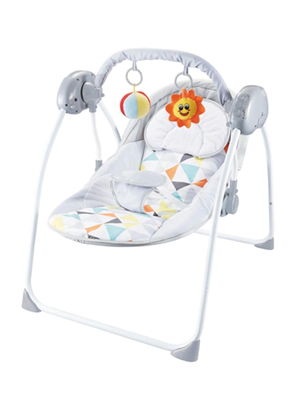 Moon Electric Wild Bungee Portable Compact Automatic Baby Bouncer Swing with Melodies, 3 Months +, Light Grey