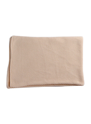 Moon Pram Cot Bed Moses Basket Cotton Cellular Baby Blanket, 80 x 110cm, Beige