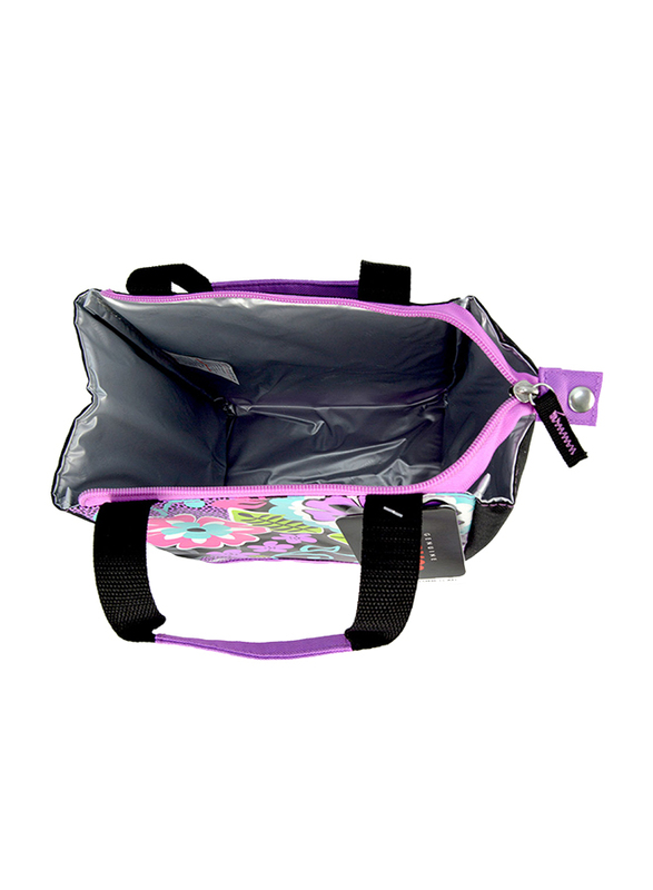 Thermos Lunch Bag, Floral, Black/Purple