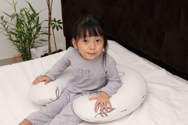 Moon Bamboo Rayon Feeding Pillow, White/Brown