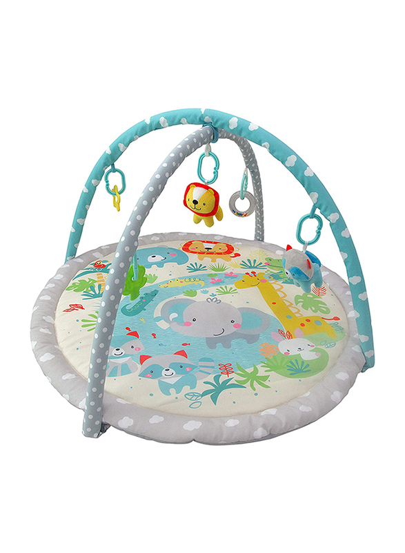 Moon Perky Jungle Baby Playmat and Activity Gym, Blue/Grey