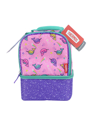 Thermos Dual Lunch Kit for Kids with Ldpe Liner, Narwhals In Space, Pink/Blue