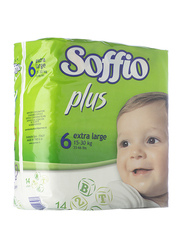 Soffio Plus Soft Hug Parmon Diapers, Size 6, Extra Large, 15-30 kg, 14 Count