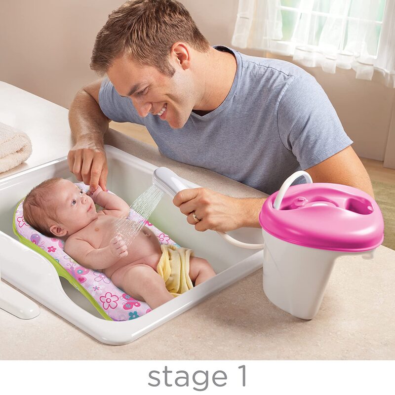 Summer Infant Newborn to Toddler Bath Center & Shower for Kids, Pink