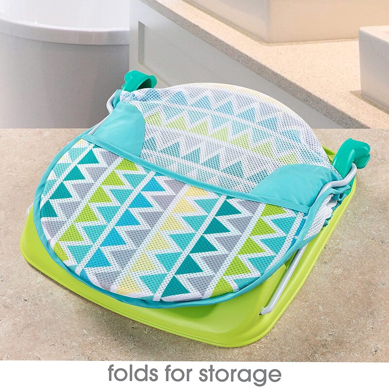 Summer Infant Deluxe Baby Bather for Kids, Triangle Stripe, Blue