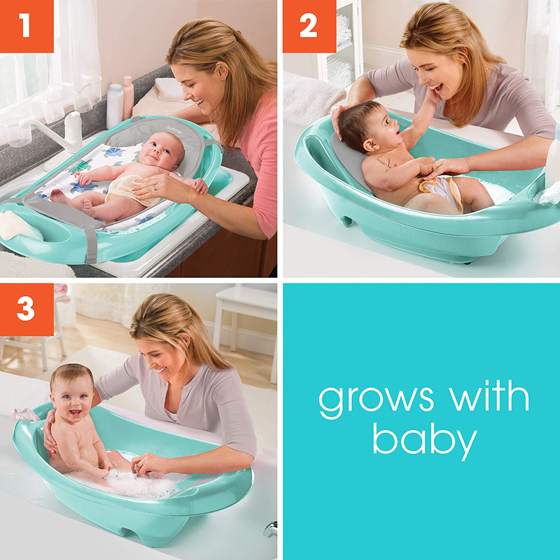 Summer Infant Splish N Splash Baby Bath Tub for Babies, Neutral Green