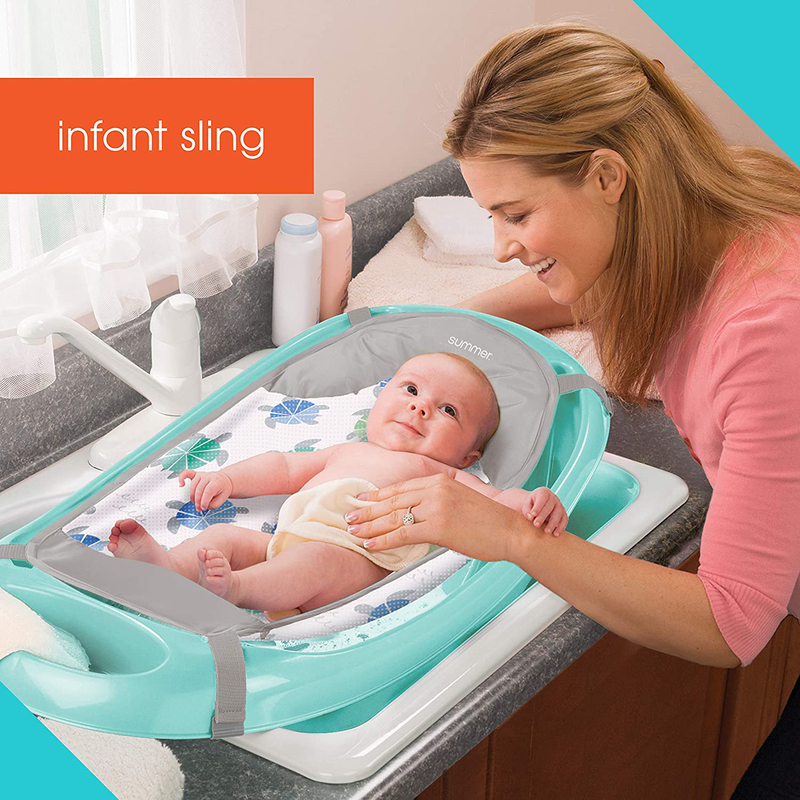 Summer Infant Splish N Splash Baby Bath Tub for Babies, Neutral Green