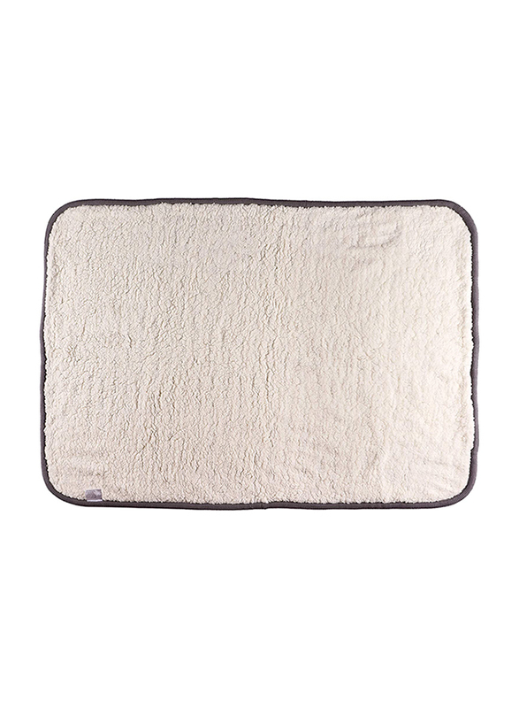 Moon Knitted and Fur Cotton Baby Blanket, Large, 70 x 102cm, Grey
