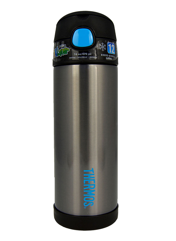 

Thermos Funtainer Stainless Steel Hydration Bottle, 470ml, Silver/Black