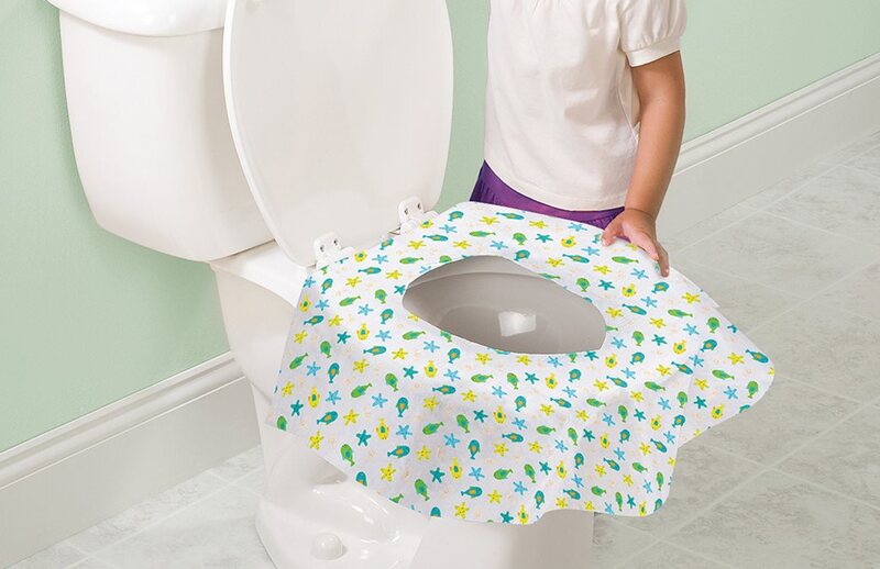 Summer Infant Keep Me Clean Disposable Potty Protectors, 10 Pieces, Green/White