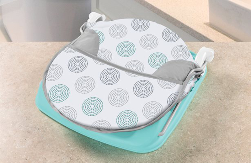 Summer Infant Dashed Dots Deluxe Baby Bather for Infants Baby, Green/White