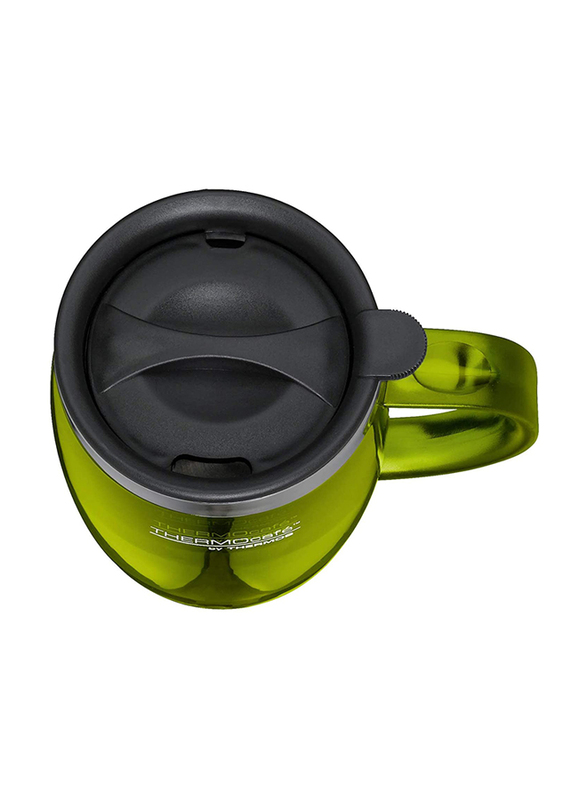 Thermos 350ml Stainless Steel with Plastic Cover Desktop Mug, Lime Green
