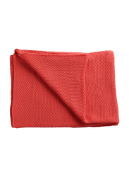 Moon Pram Cot Bed Moses Basket Cotton Cellular Baby Blanket, 80 x 110cm, Saffron Orange