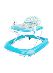 Moon Pace Anti-Fall Brake Pads Baby Walker with Music and Sound, 6 Months +, Blue