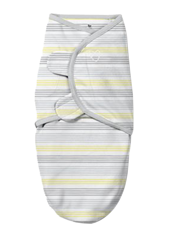 Summer Infant 3-Piece SwaddleMe Stripe Cotton Original Swaddle Set, 0-3 Months, Grey/Yellow/White