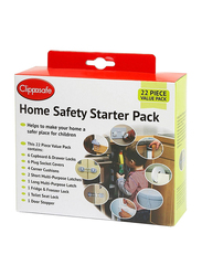 Clippasafe Safety Starter Pack with UK Socket Covers, 22 Pieces, Multicolour