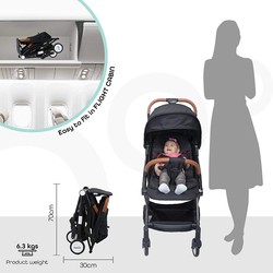 Moon Ritzi Cabin Single Baby Stroller, 3 Months +, Black