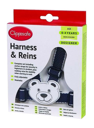 Clippasafe Designer Teddy Harness & Reins with Anchor Straps, Navy Blue