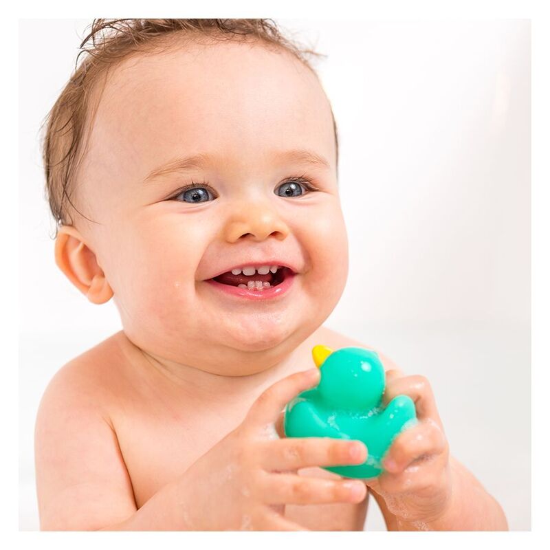 Infantino 3-Pieces Bath Duck N Family Bath Toy Set for Kids, Yellow/Green
