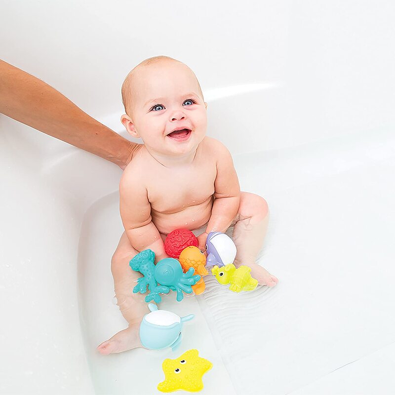 Infantino 8-Pieces Aquarium Bath Squirters Set for Kids, Multicolor