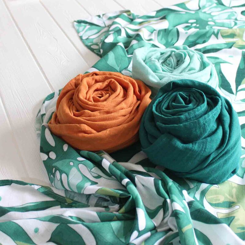 Tommy Lise Muslin Baby Swaddle, 120 x 120cm, 0-3 Months, Mangrove Green