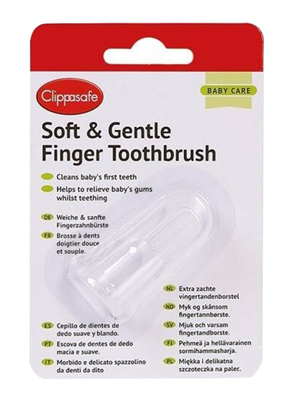 

Clippasafe Finger Tooth Brush with Storage Case, Clear