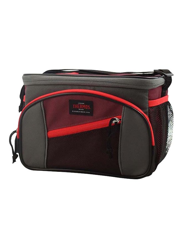 Thermos Highland 6 Can Cooler with Ldpe Liner Lunch Bag, Maroon/Red