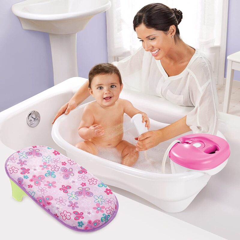 Summer Infant Newborn to Toddler Bath Center & Shower for Kids, Pink