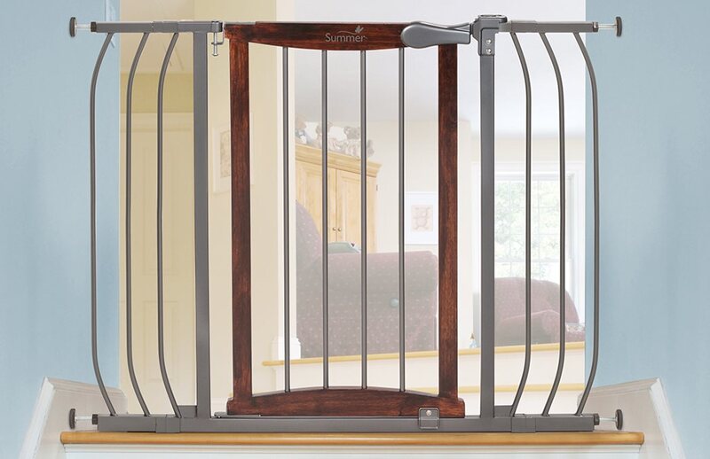 Summer Infant Anywhere Decorative Walk-Thru Gate, Grey/ Brown