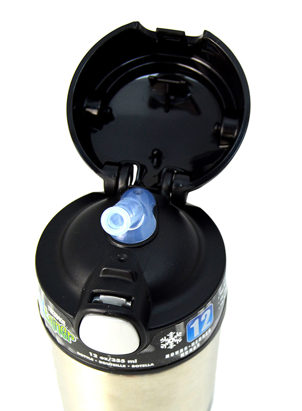 Thermos Funtainer Stainless Steel Hydration Bottle, Football, 355ml, Silver/Black