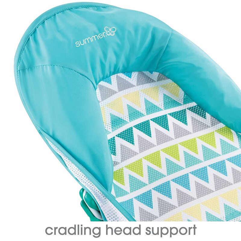Summer Infant Deluxe Baby Bather for Kids, Triangle Stripe, Blue