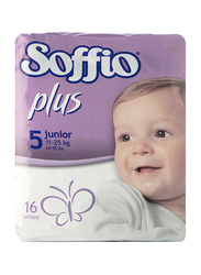 Soffio Plus Soft Hug Parmon Diapers, Size 5, Junior, 11-25 kg, 16 Count