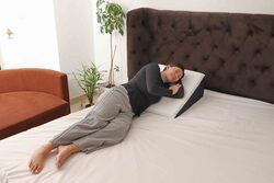Moon Cool Gel Wedge Pillow, 60 x 60 x 25cm, White/Black