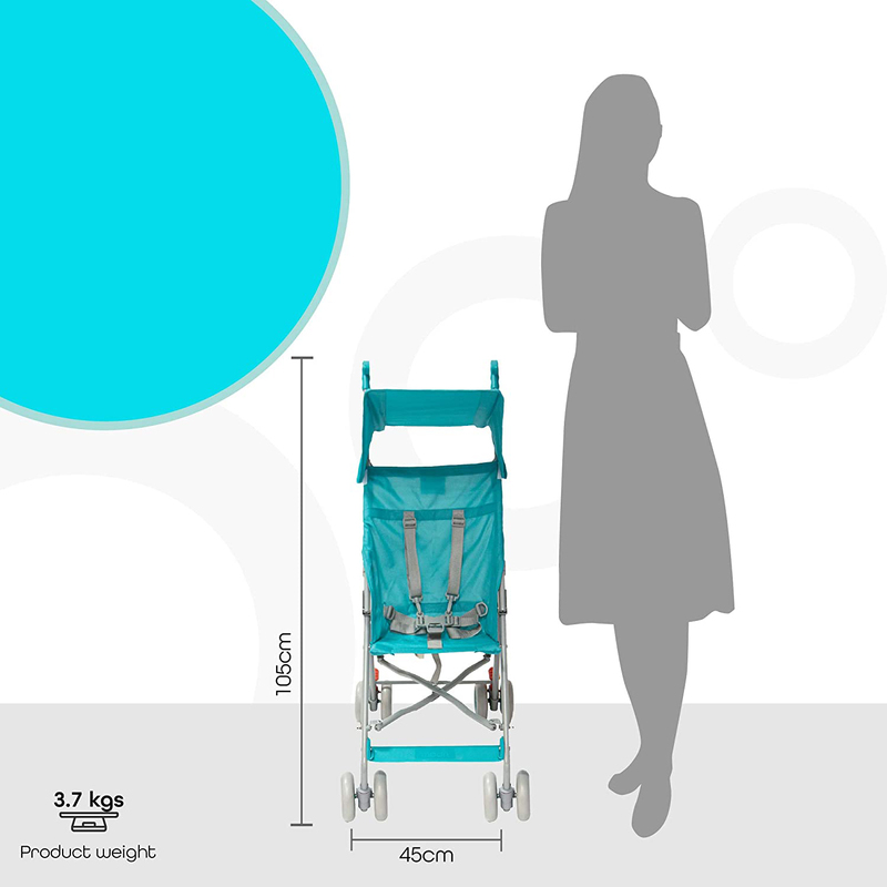 Moon Jet Buggy Single Baby Stroller, 6 Months +, Light Blue