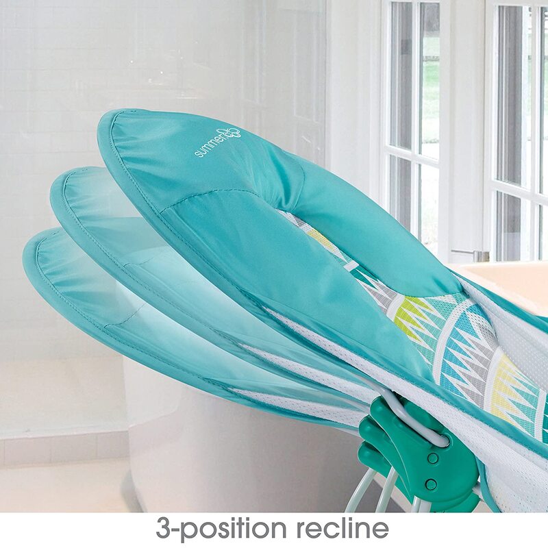 Summer Infant Deluxe Baby Bather for Kids, Triangle Stripe, Blue