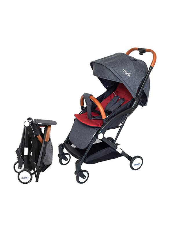 Moon Ritzi Cabin Single Baby Stroller, 3 Months +, Black/Red