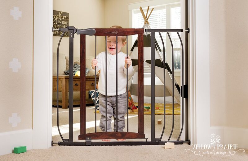 Summer Infant Anywhere Decorative Walk-Thru Gate, Grey/ Brown