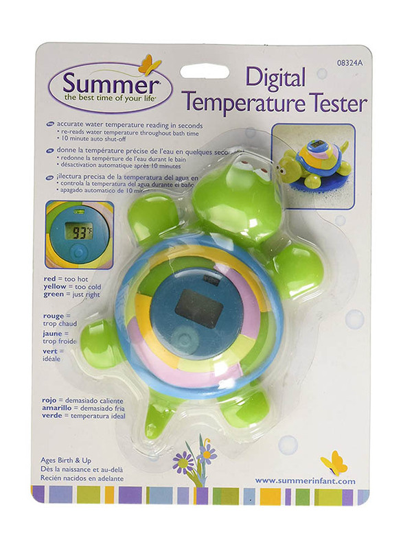 Summer Infant Digital Bath Temperature Tester for Kids, Green/Blue