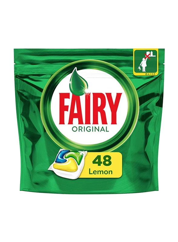 Fairy Original All-in-One Lemon Dishwasher Tablets, 2 Pouches x 48 Tablets