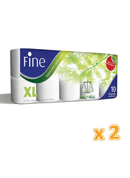 Fine XL Toilet Tissue Rolls, 20 Rolls x 400 Sheets x 2Ply