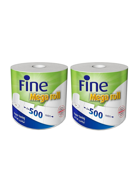 Fine Super Saving Hand Towel Tissue, 2 Roll x 500 Sheets x 2 Ply