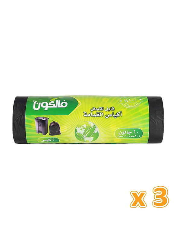 Falcon Garbage Bag, Large, 90cm x 110cm, 60 Bags x 60 Gallon