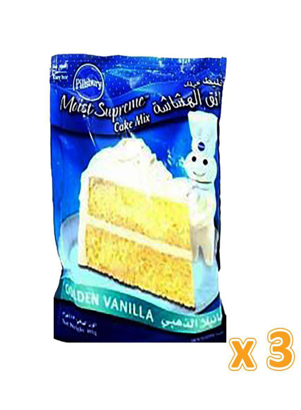 Pillsbury Moist Supreme Golden Vanilla Cake Mix, 3 Pieces x 485g