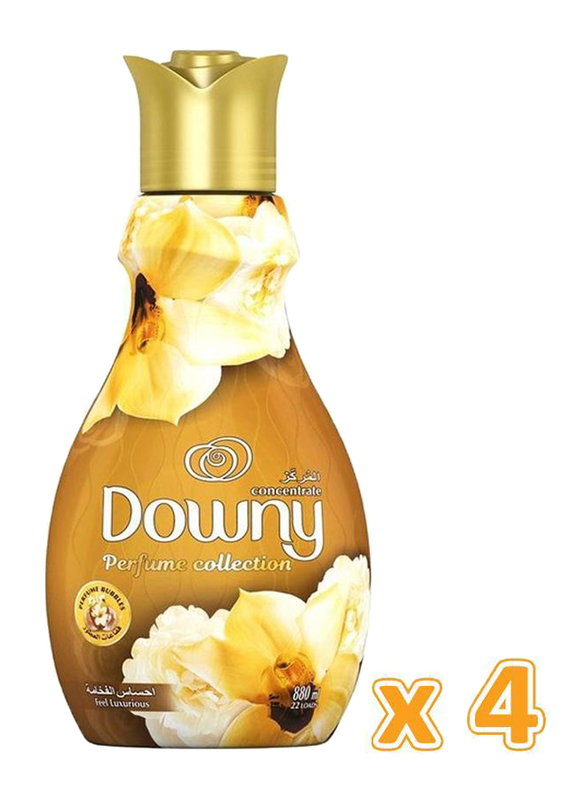Downy Perfume Collection Concentrate Feel Luxurious Fabric Softener, 4 Bottles x 880ml