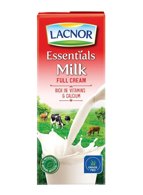 Lacnor Essentials Full Cream Milk, 12 x 180ml