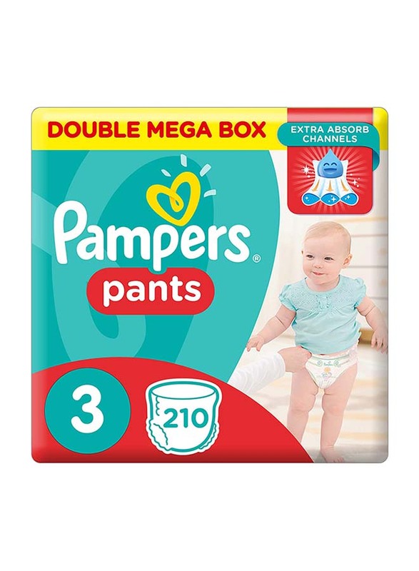 Pampers Pants Diapers, Size 3, Midi, 6-11 kg, Double Mega Box, 210 Count
