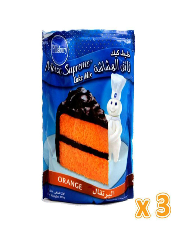 Pillsbury Moist Supreme Orange Cake Mix, 3 Pieces x 485g