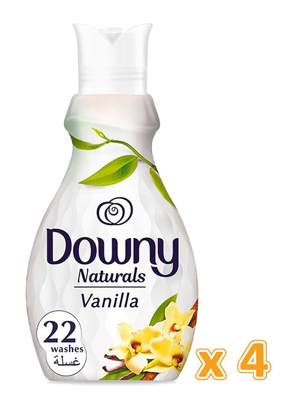 Downy Naturals Concentrate Vanilla Scent Fabric Softener, 4 Bottles x 880ml