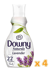 Downy Naturals Concentrate Lavender Scent Fabric Softener, 4 Bottles x 880ml