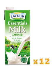 Lacnor Skimmed Milk, 12 x 1 Liter